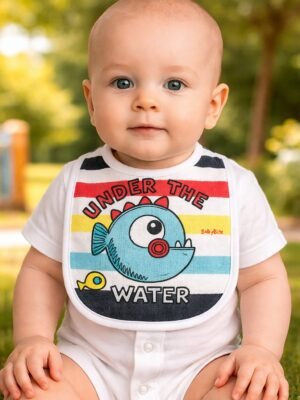 Erkek Bebek Under The Yazılı Mama Önlüğü Mavi Renkli ve 0-12 Ay Beden