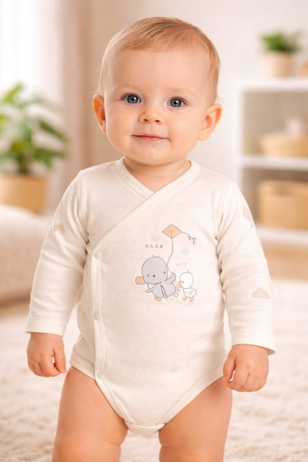 Erkek Bebek Yandan Çıtçıtlı Uzun Kollu Zıbın Mint Yeşili ve Bebek Giyim kategorisi - Gorsel 2