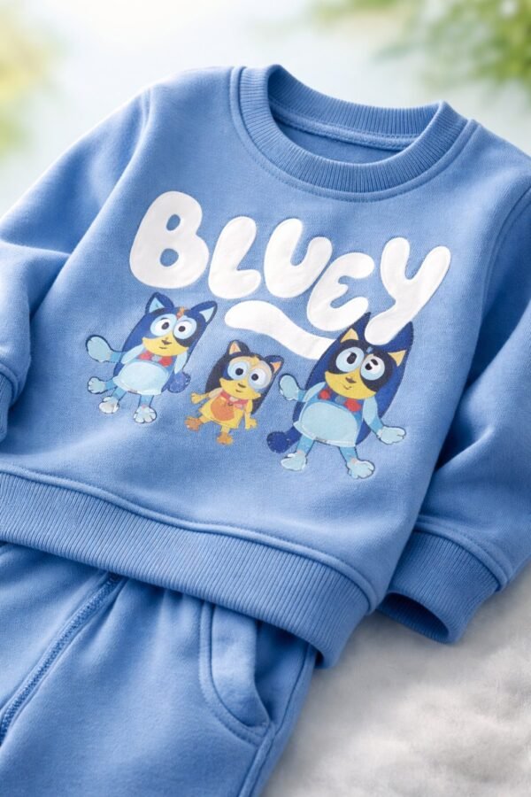 Erkek Çocuk Bluey Baskılı Yeşil Şardonlu Takım, Günlük Giyim ve Konfor - Gorsel 3