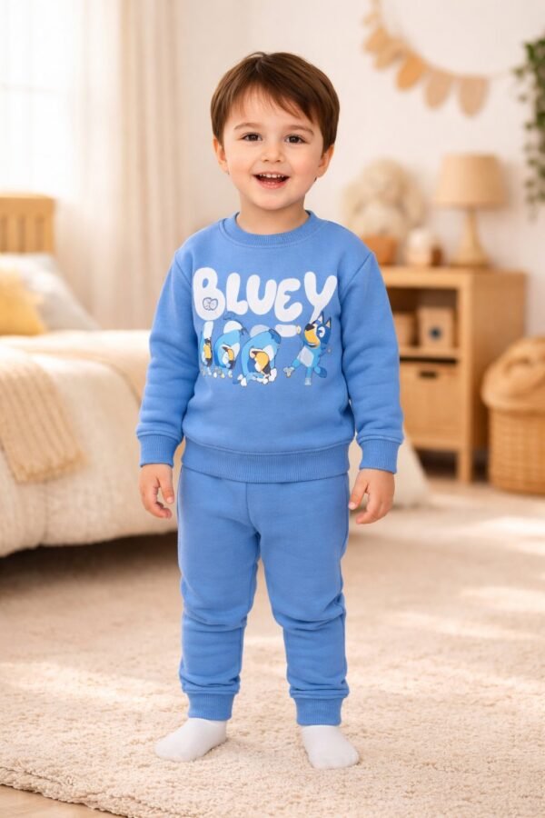 Erkek Çocuk Bluey Baskılı Yeşil Şardonlu Takım, Günlük Giyim ve Konfor - Gorsel 2