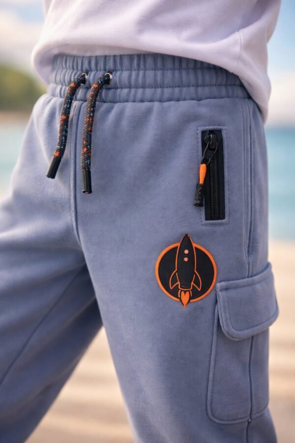 Erkek Çocuk Giyim Gri Eşofman Altı Lastikli Bel Yandan Cepli Çok Renkli ve Dayanıklı - Gorsel 3