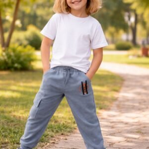 Erkek Çocuk Giyim Gri Eşofman Altı Lastikli Bel Yandan Cepli Çok Renkli ve Dayanıklı