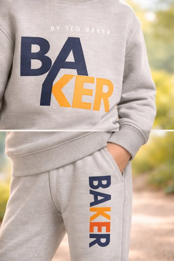 Erkek Çocuk Gri Yazılı Spor Takımı rahat ve dayanıklı çocuk giyim - Gorsel 3