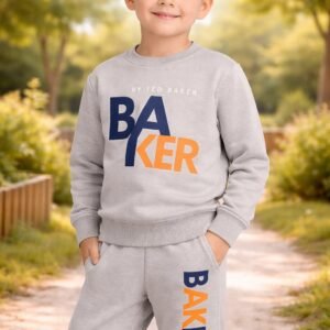 Erkek Çocuk Gri Yazılı Eşofman Takımı