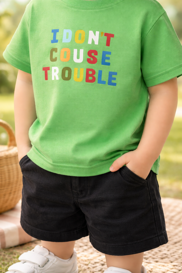 Erkek Çocuk Yeşil Kısa Kollu Tişört ve Şort Takımı rahat hareket özgürlüğü - Gorsel 3