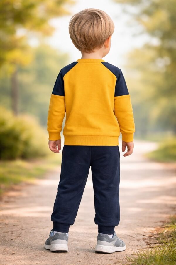 Erkek Çocuk Bisiklet Yaka Takım Hardal Renkli Yumuşak İç Şardonlu - Gorsel 4