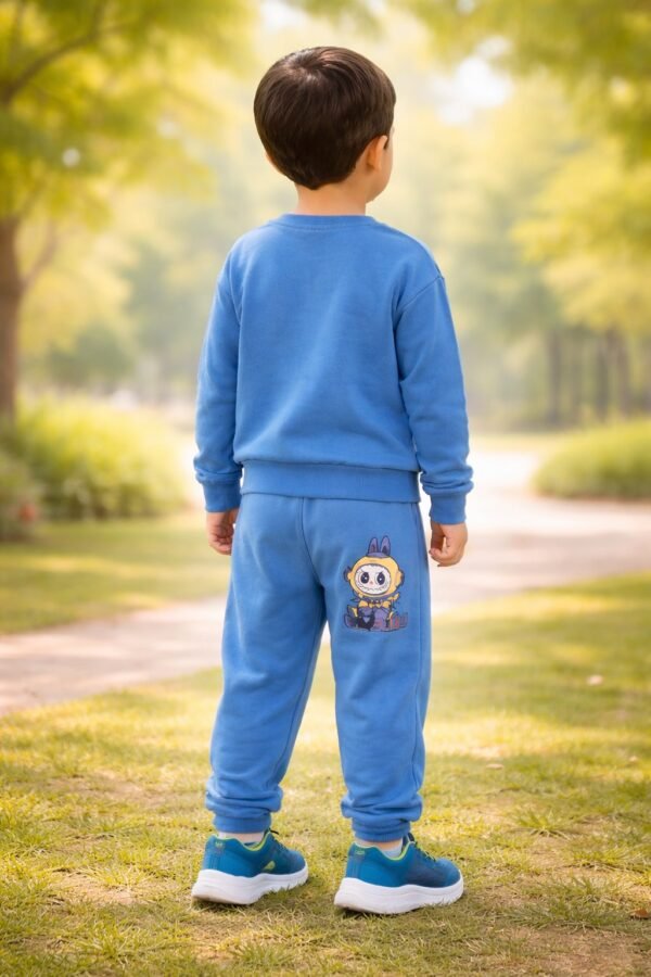 Erkek Çocuk Labubu Baskılı Mavi Renk Takım, rahat ve kullanışlı çocuk giyim - Gorsel 4