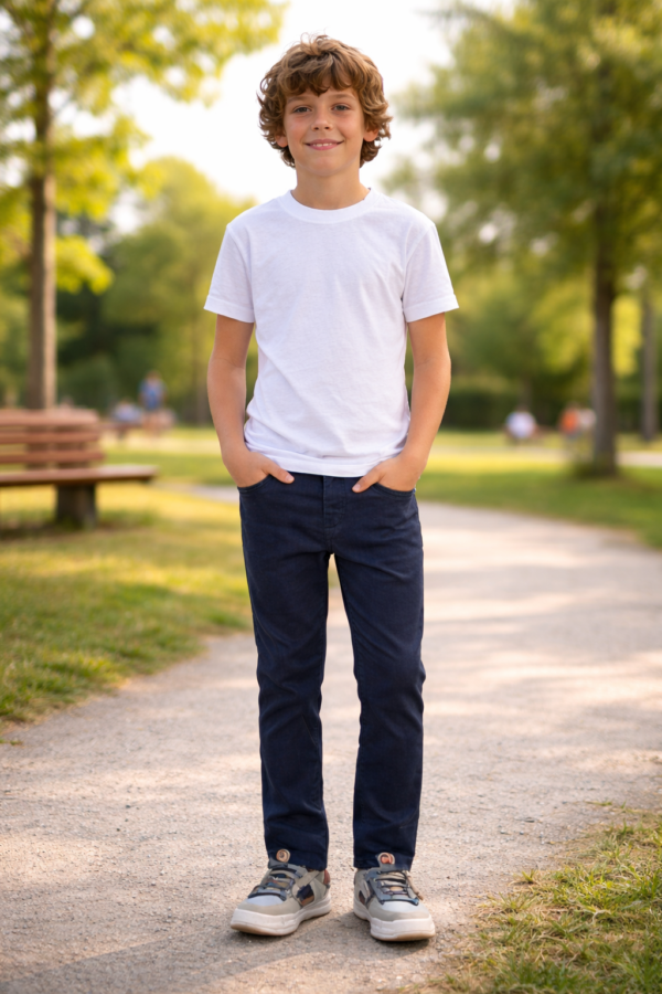 Erkek Çocuk Lacivert Keten Pantolon 12-16 Yaş rahat ve şık giyim