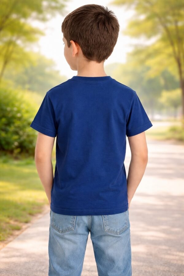 Erkek Çocuk Lacivert Yazili Kisa Kollu Tisort, Erkek Giyim, Rahat ve Şık - Gorsel 4