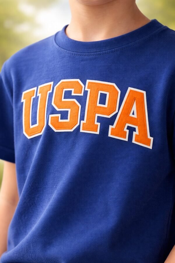 Erkek Çocuk Lacivert Yazili Kisa Kollu Tisort, Erkek Giyim, Rahat ve Şık - Gorsel 3