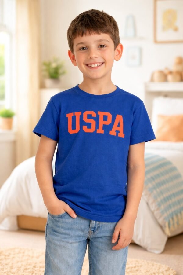 Erkek Çocuk Lacivert Yazili Kisa Kollu Tisort, Erkek Giyim, Rahat ve Şık - Gorsel 2