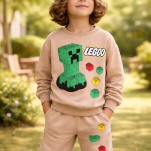 Erkek Çocuk Lego Baskılı Kahverengi Takım Seti