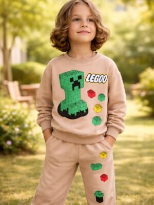 Erkek Çocuk Lego Baskılı Kahverengi Takım Seti, Rahat ve Şık Giyim