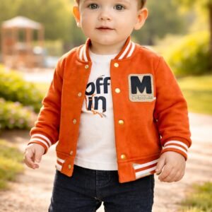 Erkek Çocuk Kolej Ceketi ve Pantolon Takımı, Renkli ve Rahat Günlük Giyim, Elastik Bel ve Fermuarlı Detaylar