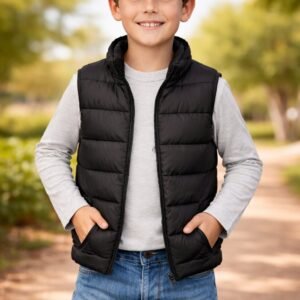 Erkek Çocuk Şişme Yelek Siyah Renk 7-10 Yaş - Erkek Çocuk Giyim