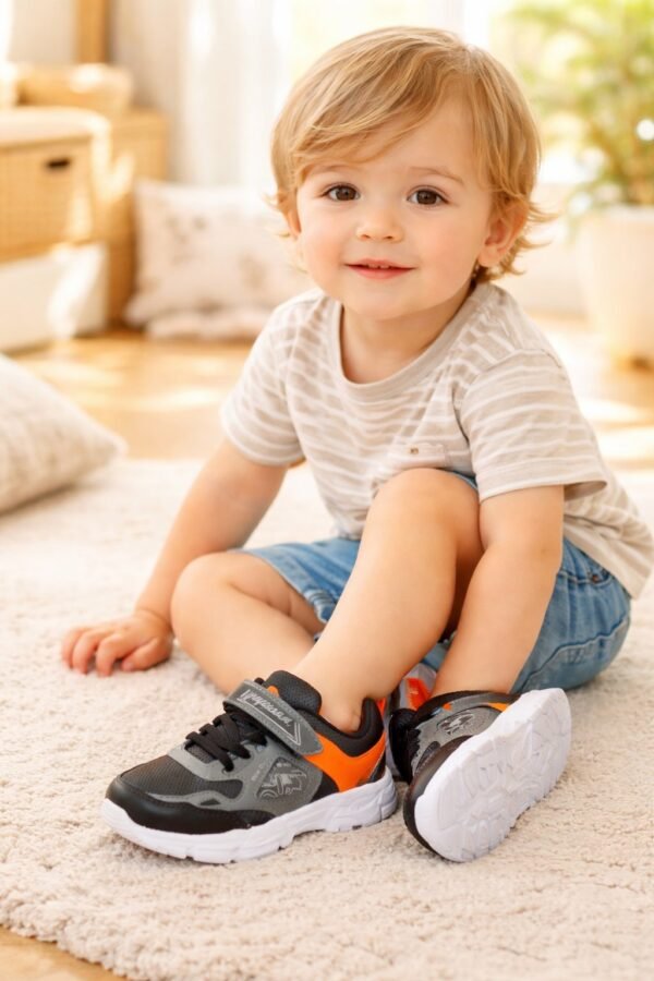 Erkek Çocuk Spor Ayakkabı Siyah Beden 31-35 Kaymaz Taban - Çocuk Ayakkabıları - Gorsel 2