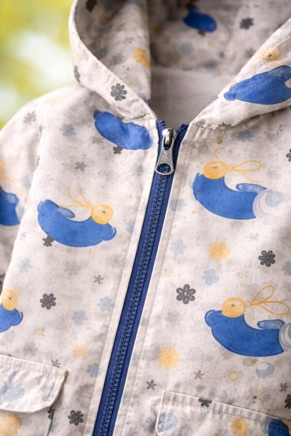 Erkek Çocuk Yağmurluk Fermuarlı Kapüşonlu Renkli Desenli Su Geçirmez - Gorsel 3