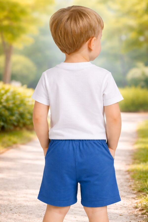 Erkek Bebek Yelkenli Baskılı Kısa Kollu Tişört ve Şort Takım, Yazlık, Rahat ve Dayanıklı - Gorsel 4