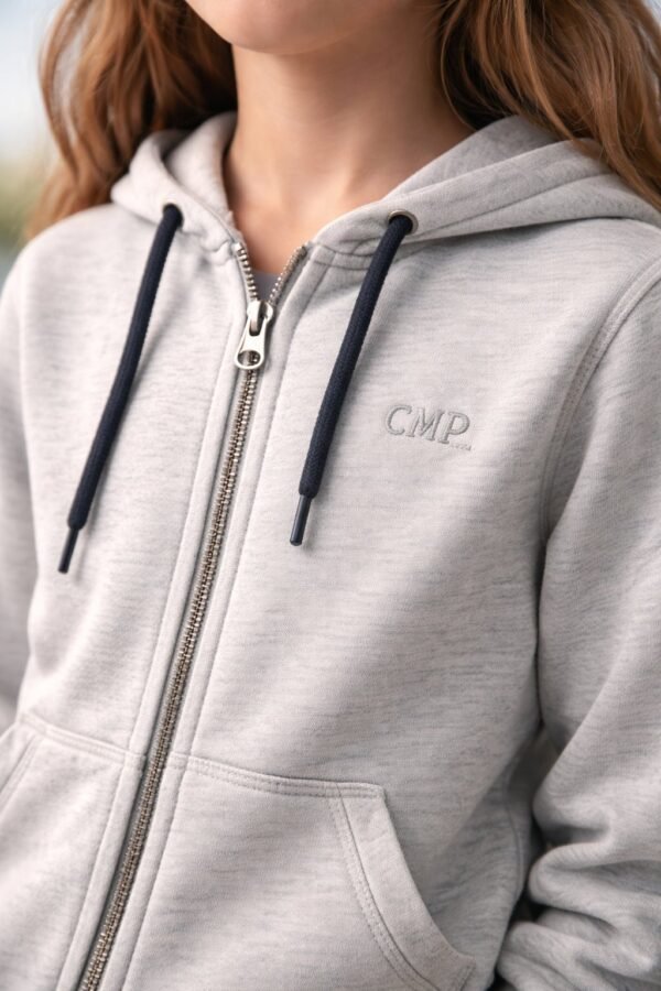 Gri Kapşonlu Fermuarlı Erkek Çocuk Hırkası 9-12 Yaş Uzun Kollu ve Günlük Kullanım - Gorsel 3