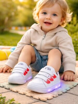 Işıklı Çocuk Spor Ayakkabısı Mor Renkli Sentetik Deri Kız Çocuk Ayakkabısı