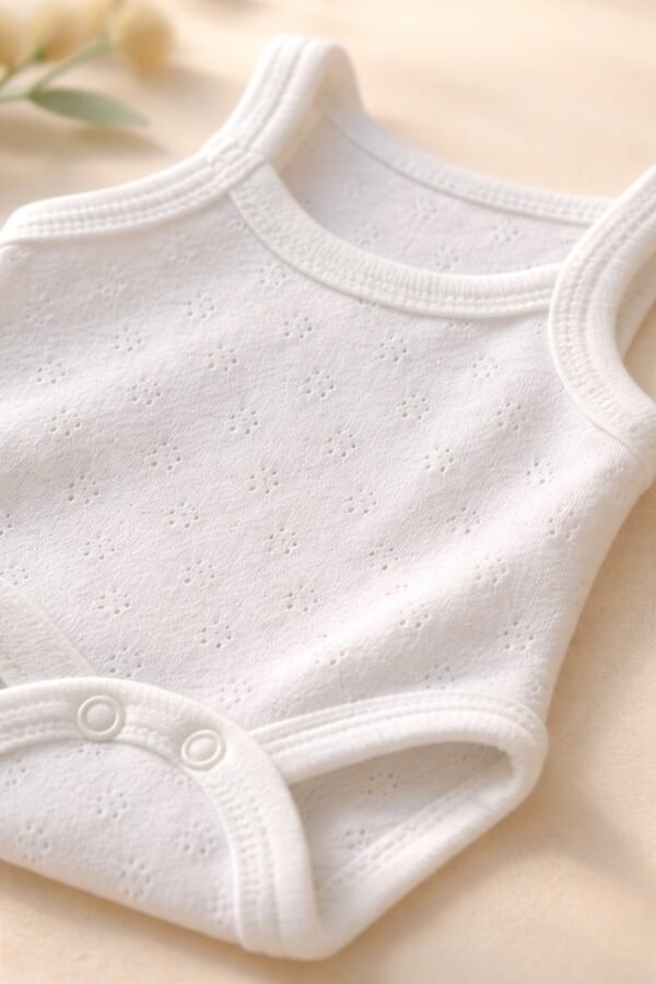 Jacquard Desenli Bebek Askılı Body Çıtçıtlı Yenidoğan Kıyafeti - Gorsel 3