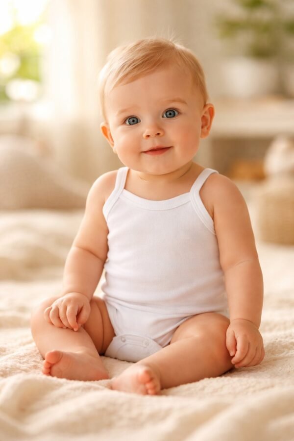 Bebek Body Krem Renkli Çıtçıtlı Pamuklu Rahat ve Pratik Model - Gorsel 2