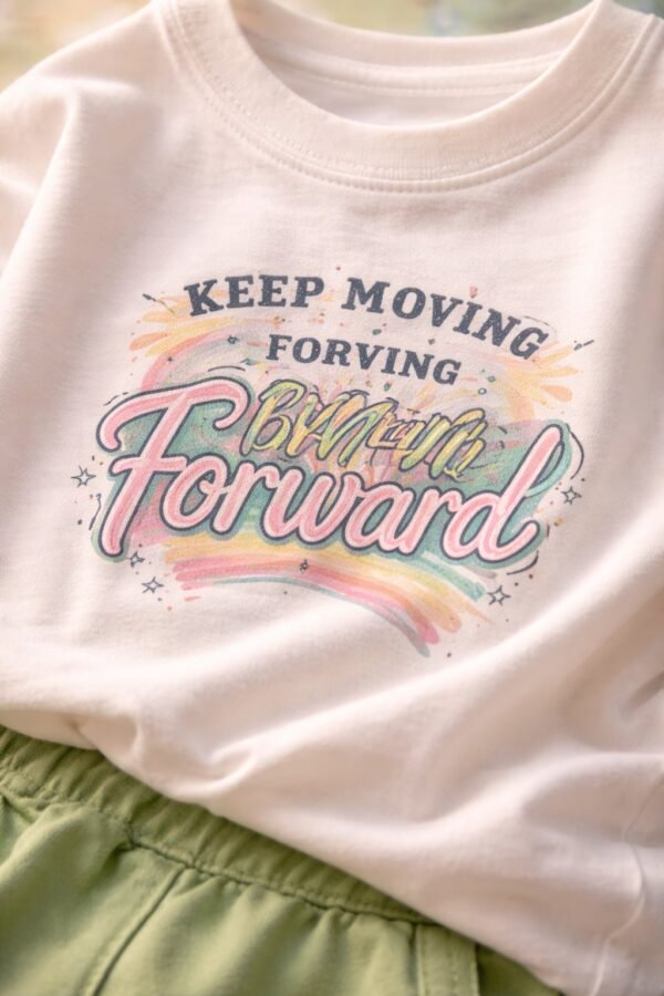 Erkek çocuk yazlık takım, kısa kollu tişört ve şort, krem yeşil renkli rahat ve şık - Gorsel 3