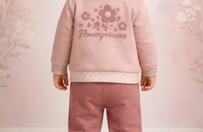 Kız Bebek Flowerprincess Yazili Kolej Ceketli 3 Parca Takim, rahat ve şık bebek giyim - Gorsel 4