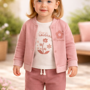 Kız Bebek Flowerprincess Yazili Kolej Ceketli 3 Parca Takim, rahat ve şık bebek giyim