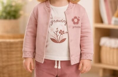 Kız Bebek Flowerprincess Yazili Kolej Ceketli 3 Parca Takim, rahat ve şık bebek giyim - Gorsel 2