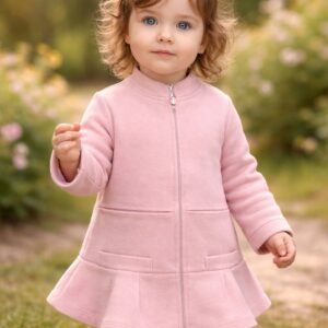 Kız Bebek Hırka Pembe Fermuarlı 6-18 Ay