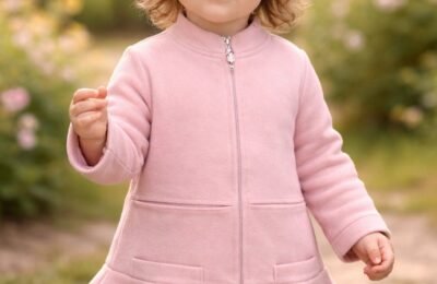 Kız Bebek Hırka Pembe Fermuarlı Günlük Kullanım Bebek Giyim