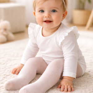 Kız Bebek İnce Külotlu Çorap Krem ve Pembe Renkli Günlük ve Mevsimlik Kullanım