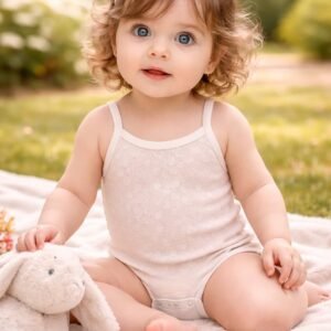 Kız Bebek Kalpli İnce Askılı Çıtçıtlı Body - Bebek Giyim - Günlük Konfor ve Şıklık