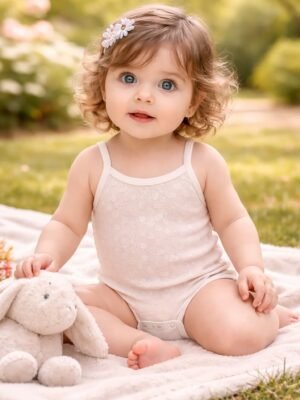 Kız Bebek Kalpli İnce Askılı Çıtçıtlı Body - Bebek Giyim - Günlük Konfor ve Şıklık