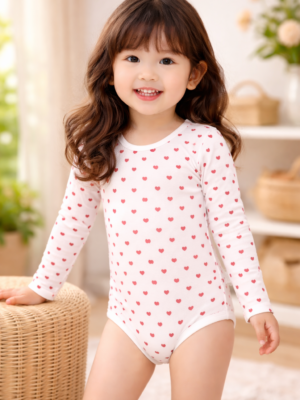 Kız Bebek Kalpli Uzun Kollu Pamuklu Çıtçıtlı Body, rahat ve pratik günlük kullanım