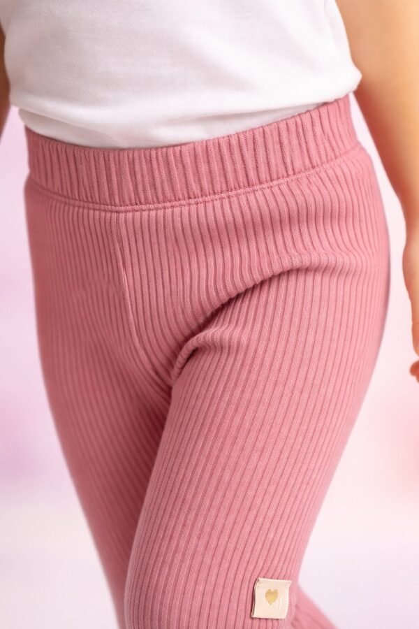 Kız Bebek Likralı Tek Alt Tayt Fuşya Renk Bel Lastikli Esnek 4-24 Ay - Bebek Giyim - Gorsel 3