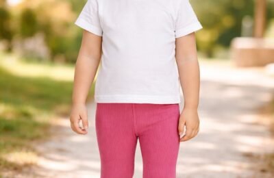 Kız Bebek Likralı Tek Alt Tayt Fuşya Renk Bel Lastikli Esnek 4-24 Ay - Bebek Giyim