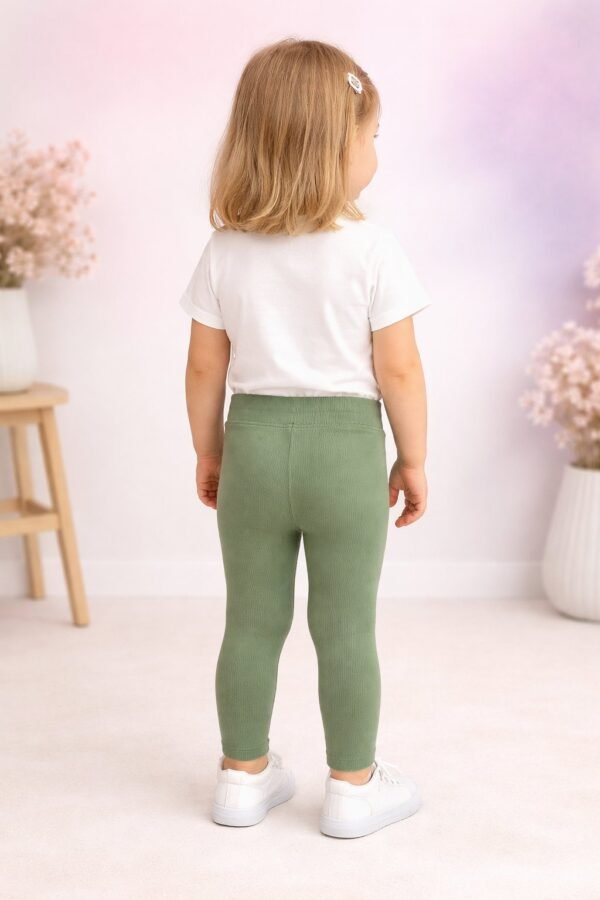 Kız Bebek Tayt Yeşil Renk Likralı Lastikli Bel Esnek 4-24 Ay - Gorsel 4