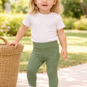 Kız Bebek Tayt Yeşil Renk Likralı Lastikli Bel Esnek 4-24 Ay