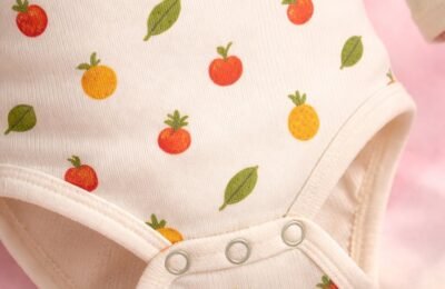 Kız Bebek Meyve Desenli Uzun Kollu Çıtçıtlı Body, rahat ve şık bebek giyim - Gorsel 3