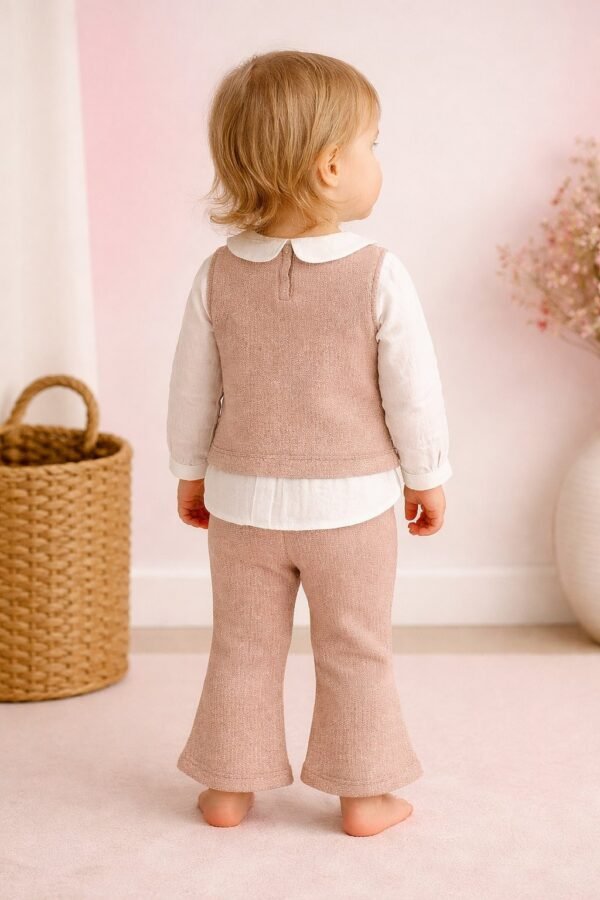 Kız Bebek Simli Müslin Gömlekli Pantolon Takımı, Bebek Giyim, Rahat ve Şık - Gorsel 4