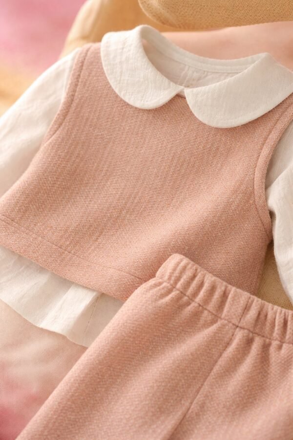 Kız Bebek Simli Müslin Gömlekli Pantolon Takımı, Bebek Giyim, Rahat ve Şık - Gorsel 3