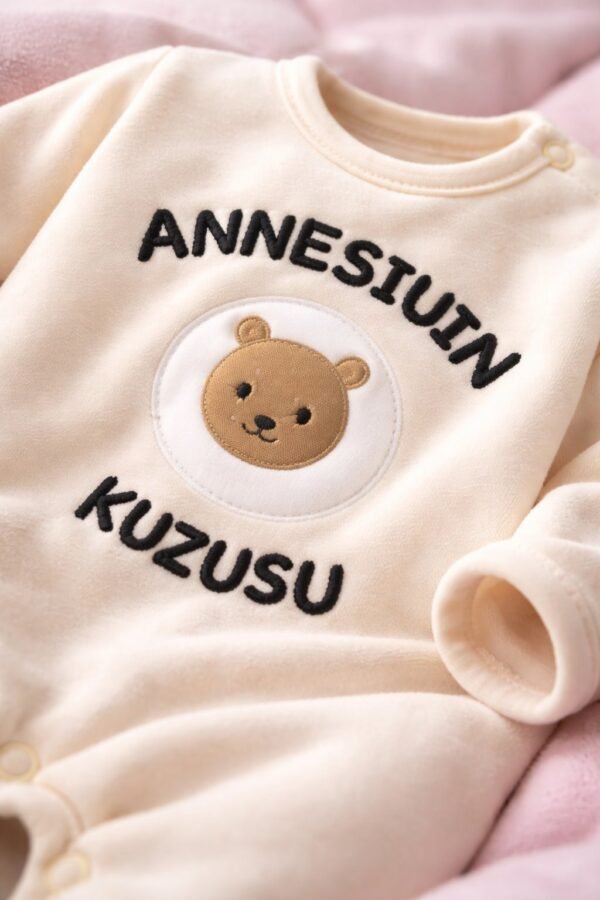 Kız Bebek Tulum Krem Renkli ve Rahat Beden Seçenekleri ile - Gorsel 3