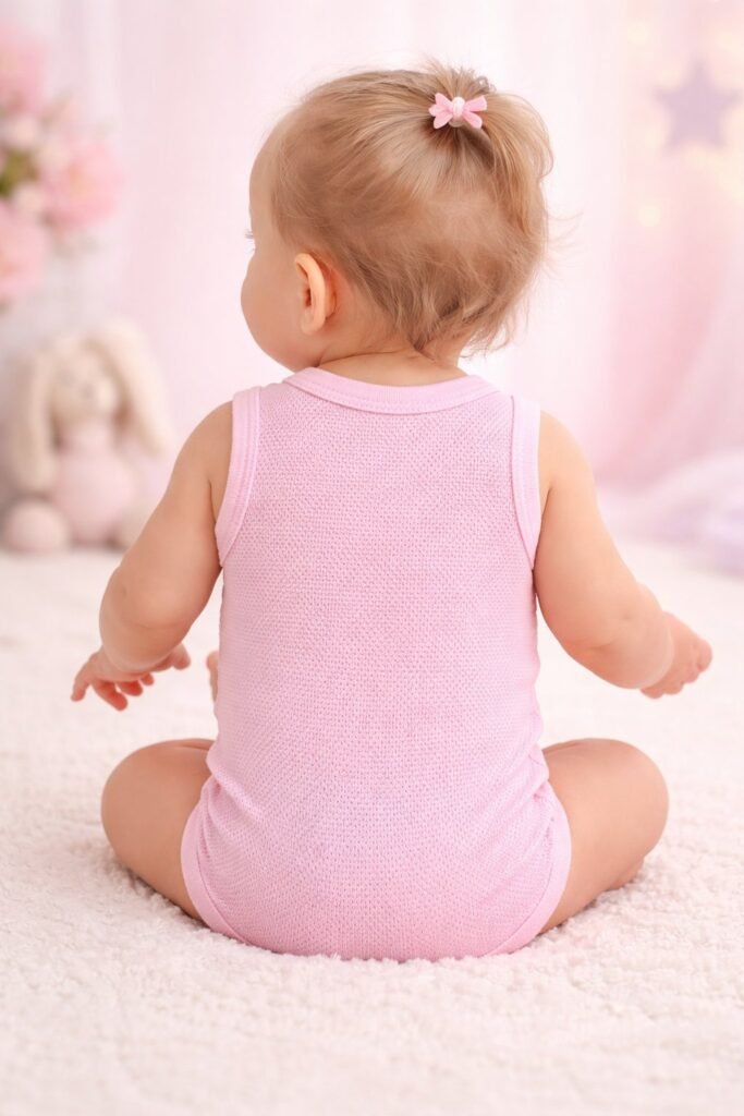 Kız Bebek Zıbın Sıfır Kol Çıtçıtlı Bebek Body 1-9 Ay rahat ve dayanıklı - Gorsel 4