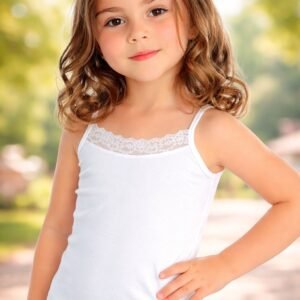 Kız Çocuk Askılı Atlet Beyaz 2-3 Yaş Günlük Konforlu Giyim