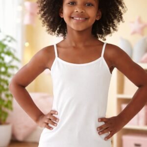 Kız Çocuk Askılı Atlet Beyaz 6-11 Yaş