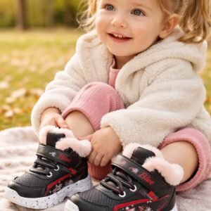 Kız Çocuk Ayakkabı Su Geçirmez Yünlü İç Kaymaz Tabanlı