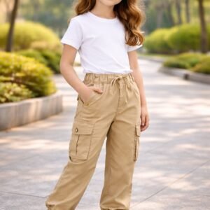 Kız Çocuk Pantolon Kadife Bel Bağcıklı Cepli Bilek Lastikli rahatlık ve şıklık sağlar