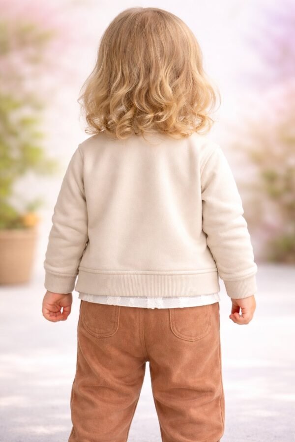 Kız Çocuk Bron To Be Yazılı Kolej Ceketli 3 Parça Takım, Kız Giyim, Vizon Renkli - Gorsel 4